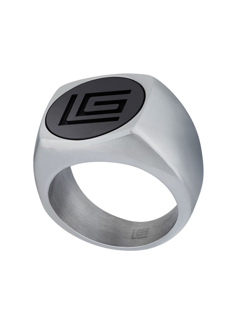 غاي لاروش خاتم غي لاروش من الستانلس ستيل للرجال ، فضي واسود ، Sz 58 ، 4TQ005ACN-58 - Image 2