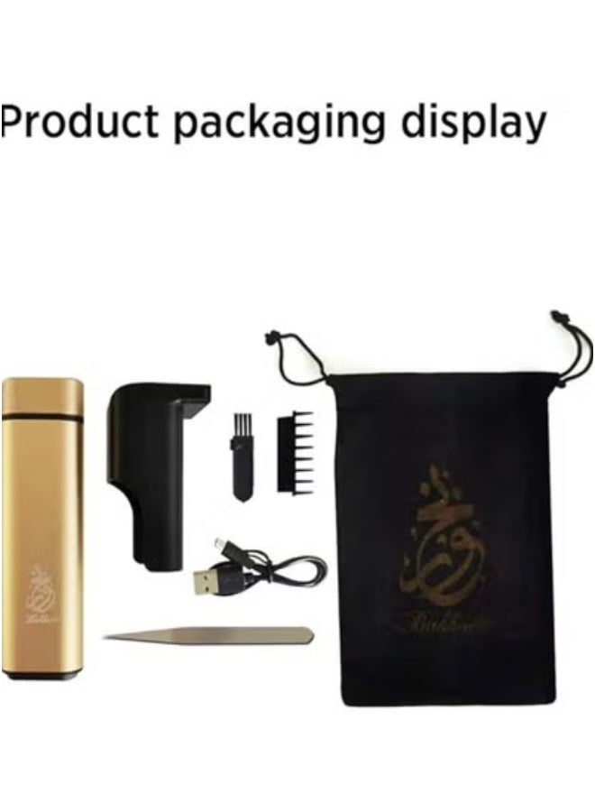 تايجر Rechargeable Electric Bakhoor Burner in Elegant Gold Finish – Portable USB-Powered Oud Incense Burner for Home, Office, Car & Travel | Safe Flameless Aromatherapy with Fast Heating | Ideal for Ramadan, Gifting & Daily Fragrance Use - Image 3