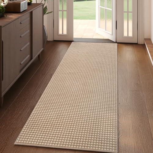 YDKGL 2x5 ft Hallway Runner Rug Boho Woven Washable Long Kitchen Runner Rugs Mat Non Slip Soft Entryway Laundry Hall Runner Floor Carpet for Indoor Backdoor Bedroom Kitchen Living Room Brown - Image 1