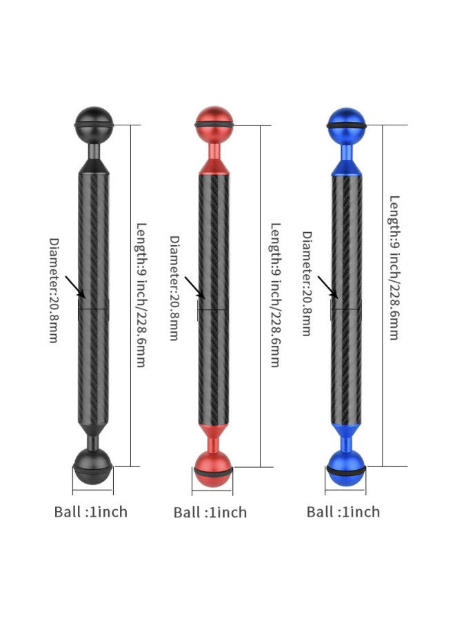 BGNing One Inch Double Ball Head Ultra Light Carbon Fiber Lamp Arm Diameter 20.8mm Diving Extension Accessories-Color:6 Inches-Black  - Image 5