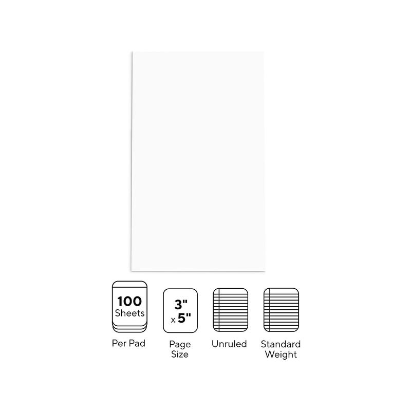 STAPLES Notepads 3inch x 5inch Unruled White 100 SheetsPad 36Carton ST57327VS - Image 2