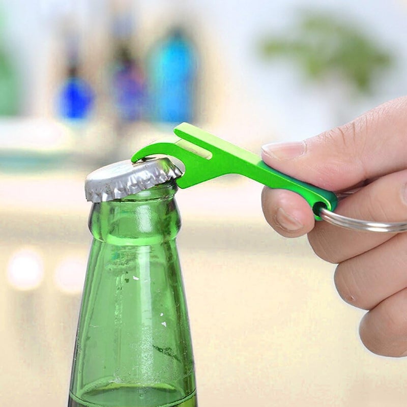 cnomg 16 pcs 8 Colored Metal Bottle Opener, Split Key Ring Chain Keychain Bulk Aluminum Pocket Claw Bar Soda Beverage Beer Bottle Opener - Image 3
