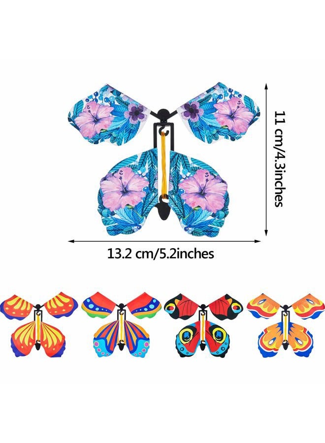 Sumind 5 Pcs Flying Butterfly Wind up Magic Butterfly Cards Surprise Insert Fly Toys Rubber Band Butterflies Toys for Explosion Box Colorful Bookmark Gifts - Image 2