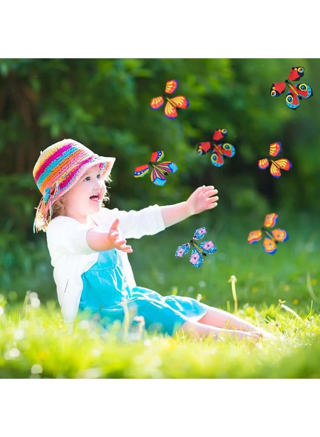 Sumind 5 Pcs Flying Butterfly Wind up Magic Butterfly Cards Surprise Insert Fly Toys Rubber Band Butterflies Toys for Explosion Box Colorful Bookmark Gifts - Image 5