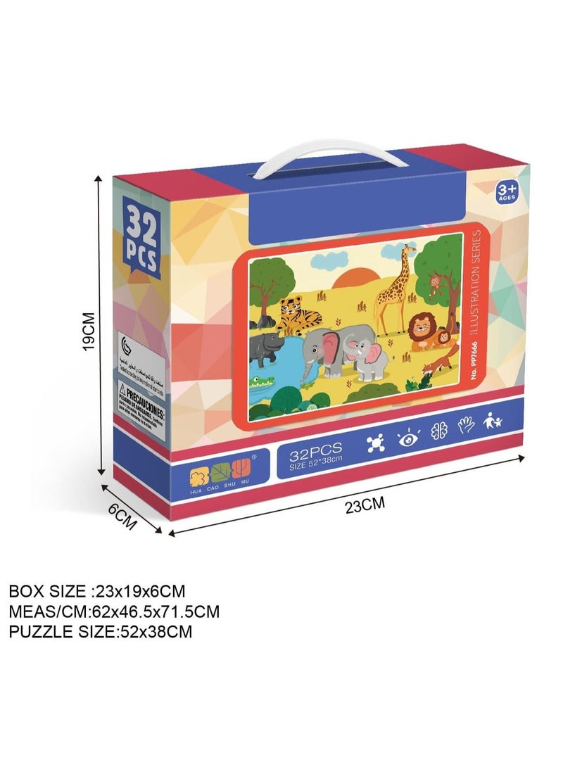 Jungle Animals 32-Piece Jigsaw Puzzle - Image 2