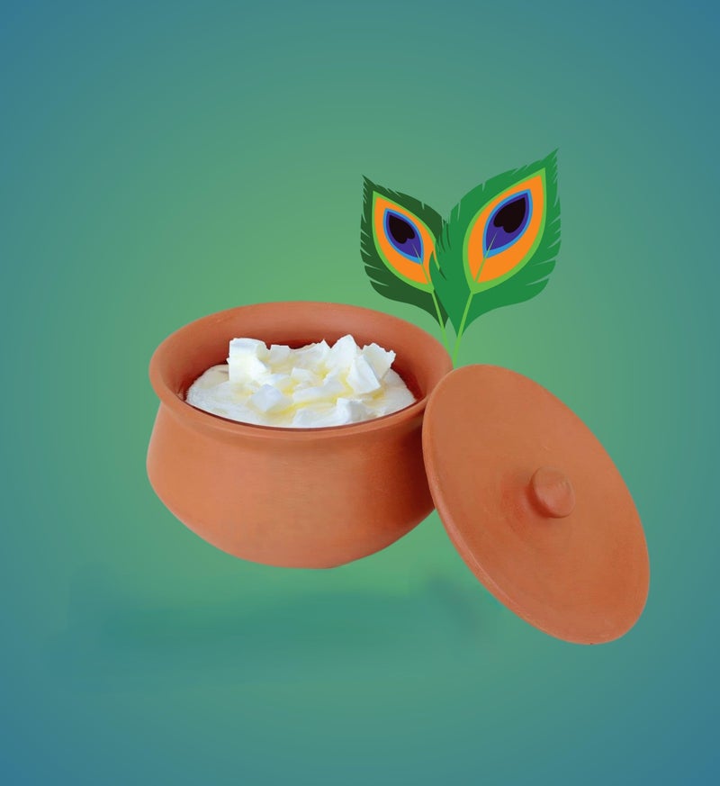 Terra Charms Clay Handi for Joyful Clay: The Handi That Celebrates Krishna's Arrival Clay Pot Cooking & Serving Makhan Mishari Hand Craft Making Curd Bowl Pack of 1Pcs in 1800ML… (Large) - Image 1