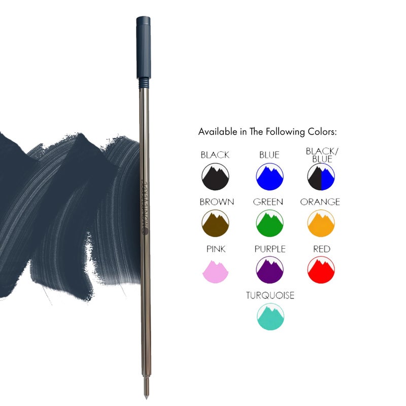 Monteverde Ballpoint Refill to Fit Cross Ballpoint Pens, Medium Point, Soft Roll, Blue / Black, 2 per Pack (C132BB) - Image 4