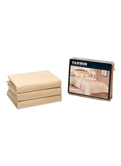 Cannon 3-Piece Machine Washable High Quality Queen Fitted Sheet Set Beige 6 x 30 x 25 cm CN Q3PCFTDT300-BGED 