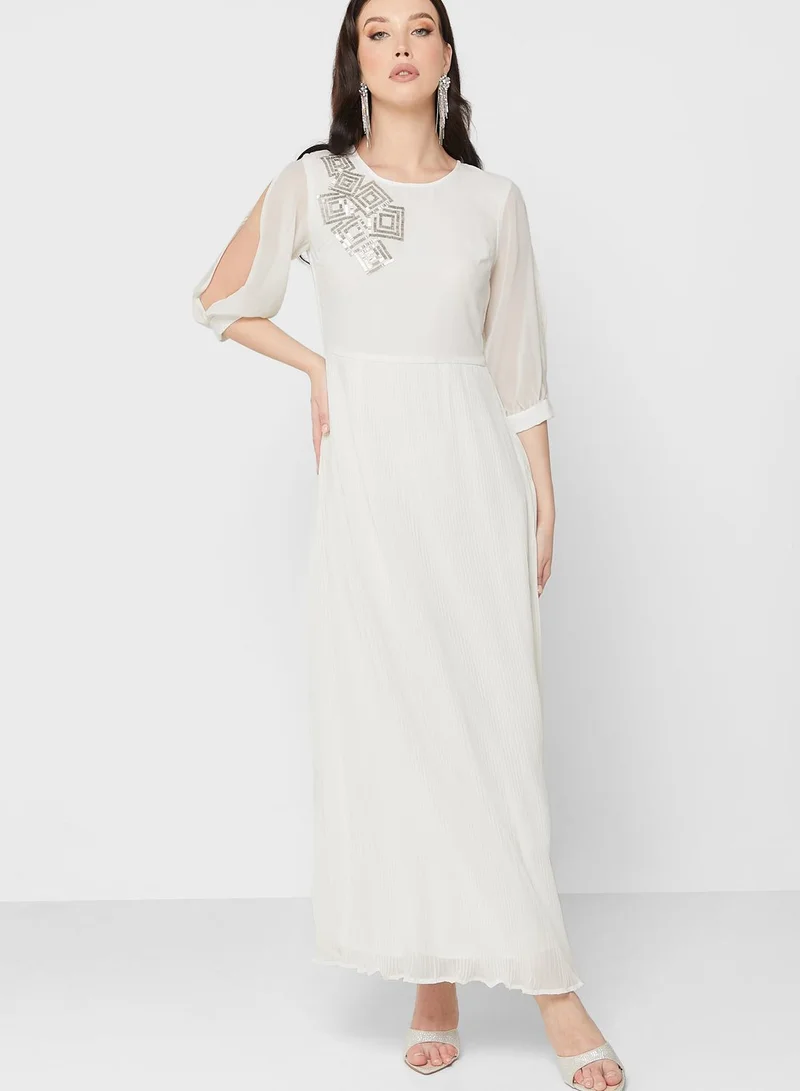 Khizana Embellished Waist A-Line Dress
