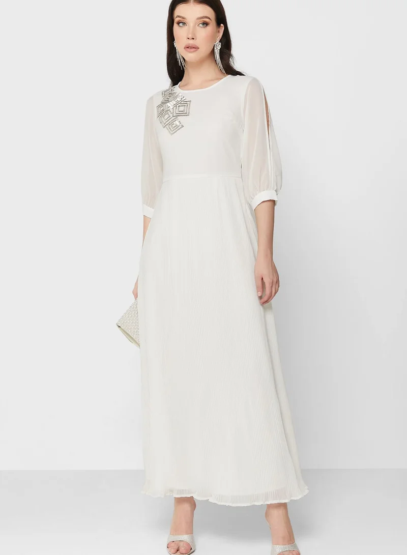 Khizana Embellished Waist A-Line Dress