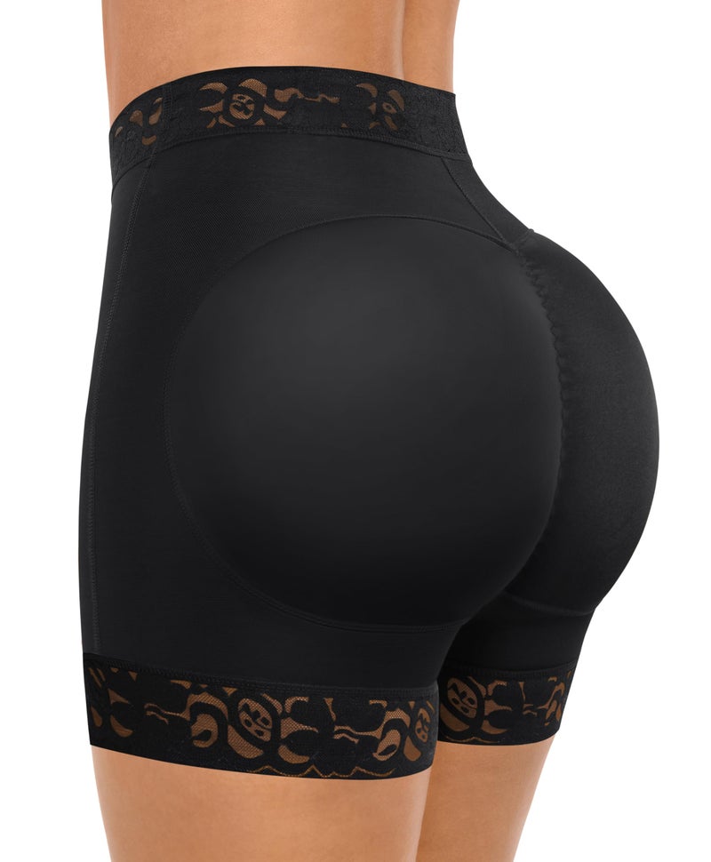 FeelinGirl Body Shaper Panty Tummy Control Shapewear Middle Waist Shorts Butt Shaper Black M - Image 1