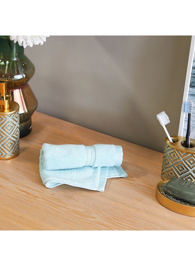 Danube Home Flossy Advance Face Towel 100% Cotton 650 gsm Lightweight Everyday Use Face Towels Ultra Soft And Highly Absorbent For Bathroom Gym L 33 x W 33 Cm-Light Green - Image 1