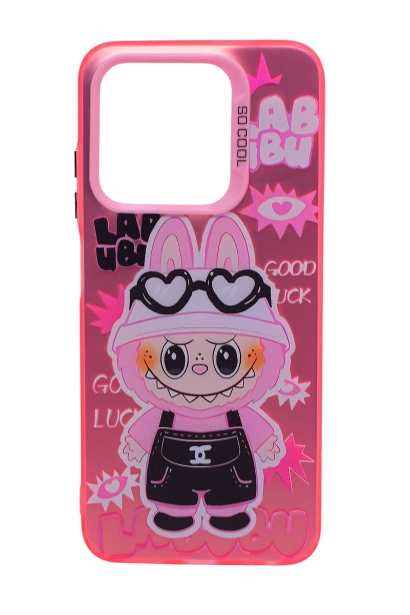 CFS TPU LABUBU Printed Back Cover Case For Infinix Smart 9 - Pink White - Image 1
