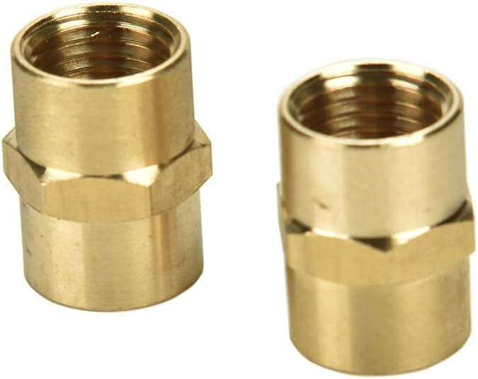 Sanpaint 2 Pack 1/4" x 1/4" NPT Coupler, Brass Female Pipe Fitting (1/4" x 1/4" NPT Female, 2) - Image 5