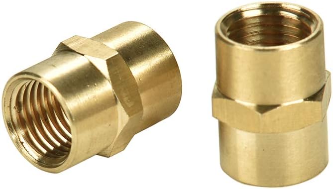 Sanpaint 2 Pack 1/4" x 1/4" NPT Coupler, Brass Female Pipe Fitting (1/4" x 1/4" NPT Female, 2) - Image 4