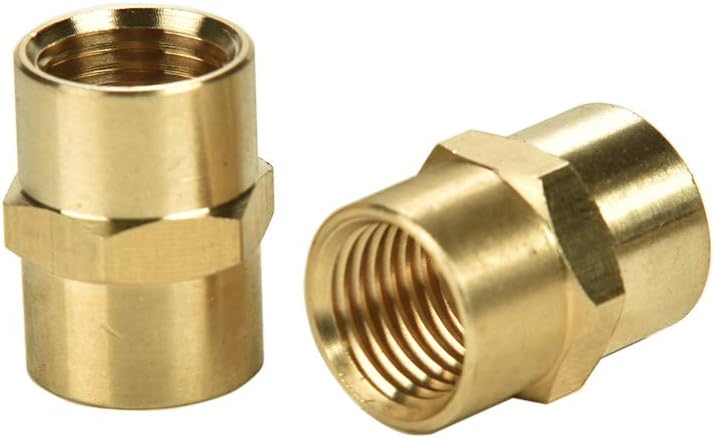 Sanpaint 2 Pack 1/4" x 1/4" NPT Coupler, Brass Female Pipe Fitting (1/4" x 1/4" NPT Female, 2) - Image 3