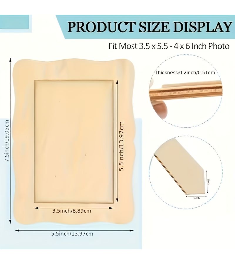 Unfinished Wooden Photo Frame Craft Kit DIY Home Decoration Party Activity 1pc - Image 3