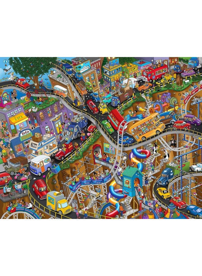 Springbok - Getting Away - 1000 Piece Jigsaw Puzzle- Cartoon Illustration of Transportation to Challenge Your Brain - Image 1
