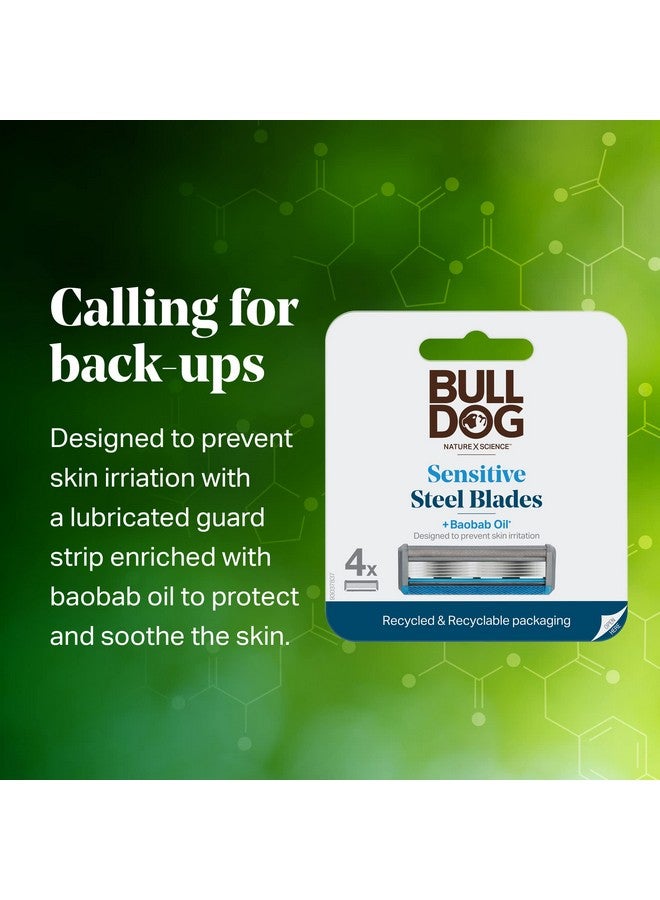Bulldog Mens Skincare and Grooming Sensitive Skin Razor Blades Refills for Men, 4 Count - Image 2