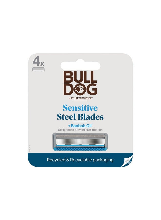 Bulldog Mens Skincare and Grooming Sensitive Skin Razor Blades Refills for Men, 4 Count - Image 1