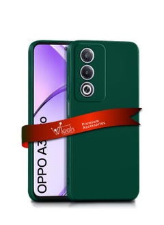 Wtech Oppo A3 Pro 5G 2024 Premium Liquid Silicone Case Cover Dark Green  - Image 1