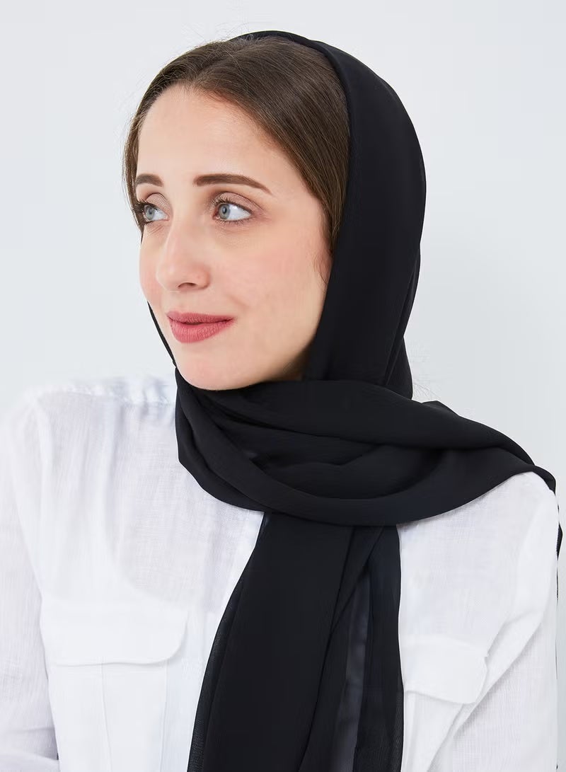 Scarf Collections Solid Chiffon Scarf Black - Image 1