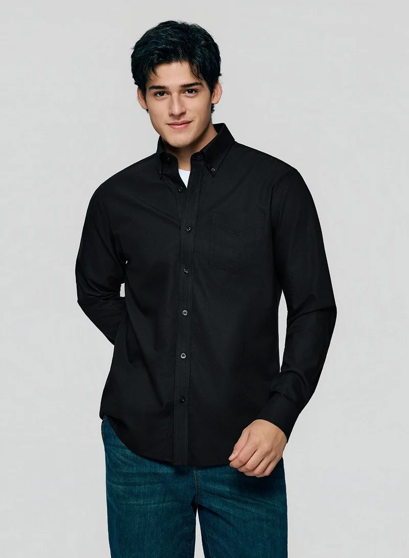 Men’s Cotton Long-Sleeve Wrinkle-Free Shirt