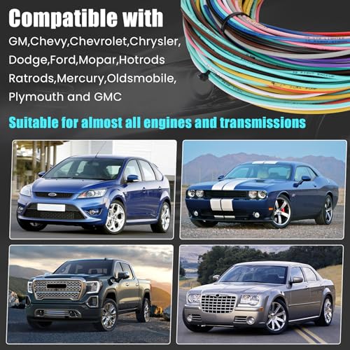 Saree Universal 21 Circuit Wiring Harness Kit, Universal Extra Long Wire 21 Circuit Wiring Harness Standard Color 17 Fuses for GM Chevy Chrysler Dodge Ford Hotrods Plymouth Mopar Mercury Ratrods - Image 2