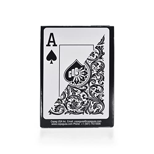 Copag Elite 100% Plastic Playing Cards, Poker Size (Standard) Jumbo Index Single Deck (Black) - Image 2