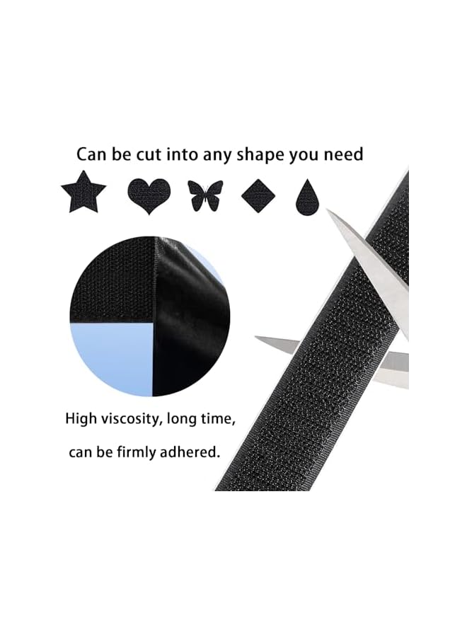 promass 16.4Ft Black Heavy Duty Hook And Loop Tape Adhesive - Easy Picture Wall Hanging, Secure Rug Grip, DIY Classroom & Office Essentials - Image 4