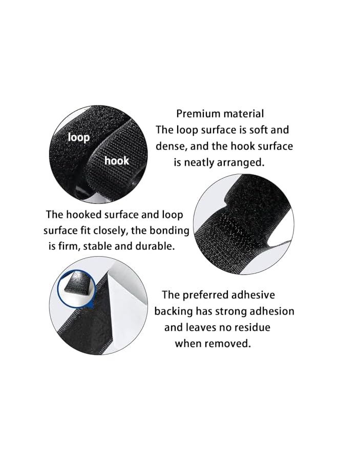promass 16.4Ft Black Heavy Duty Hook And Loop Tape Adhesive - Easy Picture Wall Hanging, Secure Rug Grip, DIY Classroom & Office Essentials - Image 5