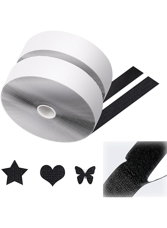 promass 16.4Ft Black Heavy Duty Hook And Loop Tape Adhesive - Easy Picture Wall Hanging, Secure Rug Grip, DIY Classroom & Office Essentials - Image 1