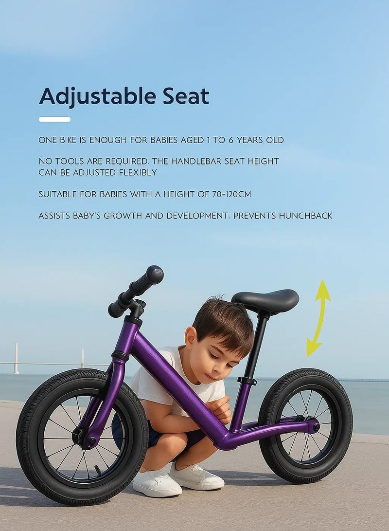 Kids Balance Bike Suitable for 1-6 Years Old Baby Walker with Adjustable Seat No Pedal Children Bicycle Riding Toy 12 Inch  - Image 5