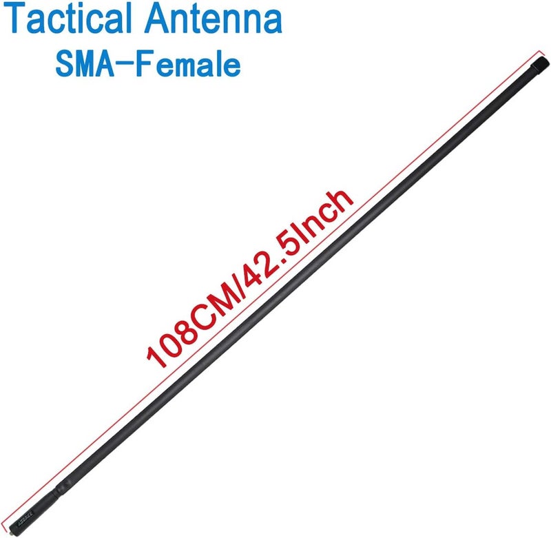 ABBREE 2 Pack 42.5-Inch Length SMA-Female Dual Band 144/430Mhz Foldable CS Tactical Antenna for GMRS Radio Baofeng UV-5R BF-F8HP Pro 5RM UV-21R UV-5G Plus GM-5RH K5PLUS AR-152 GM-15PRO Radio Antenna - Image 4