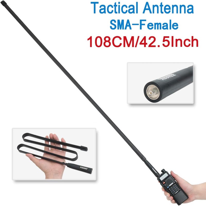 ABBREE 2 Pack 42.5-Inch Length SMA-Female Dual Band 144/430Mhz Foldable CS Tactical Antenna for GMRS Radio Baofeng UV-5R BF-F8HP Pro 5RM UV-21R UV-5G Plus GM-5RH K5PLUS AR-152 GM-15PRO Radio Antenna - Image 3