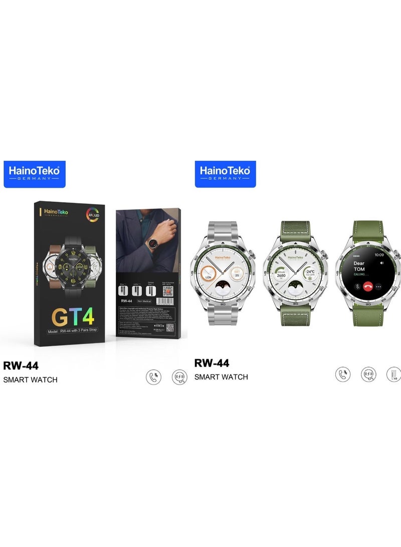 هينو تيكو ساعة ذكية **GT4** بشاشة لمس HD بحجم 1.75 بوصة | متعقب معدل ضربات القلب، النوم واللياقة البدنية | مكالمات بلوتوث | مقاومة للماء IP68 | بطارية طويلة العمر | متوافقة مع iPhone و Android - Image 3