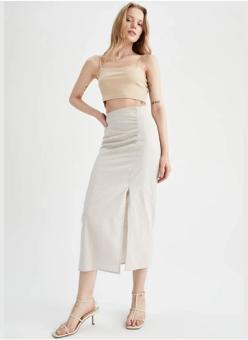 DeFacto Belted Midi Skirt