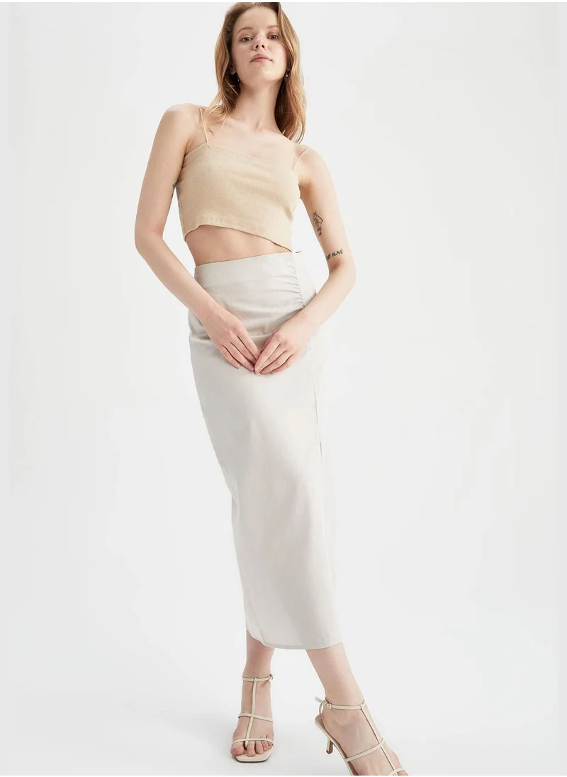 DeFacto Belted Midi Skirt