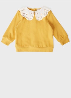 Infant Schiffli Collar Sweater