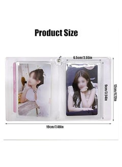 Generic 3 Inch Photocard Holder Book Mini Photo Al Mirror-like Photocard Binder Small Photo Card Book Love Heart Hollow Photocard ID Holder with Love Heart Pendant 32 Pockets,White  - Image 4