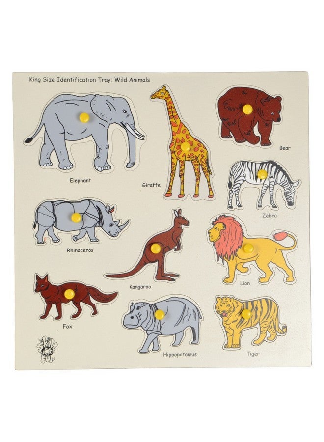 سكلفون صينية تعريف من مادة إم دي إف بحجم كينج، ألغاز حيوانات خشبية زاهية الألوان مع مقابض تجذب الأطفال الصغار - مادة آمنة وغير سامة تضمن سلامة الطفل - لعبة تعليمية تعزز التنسيق بين اليد والعين - Image 1