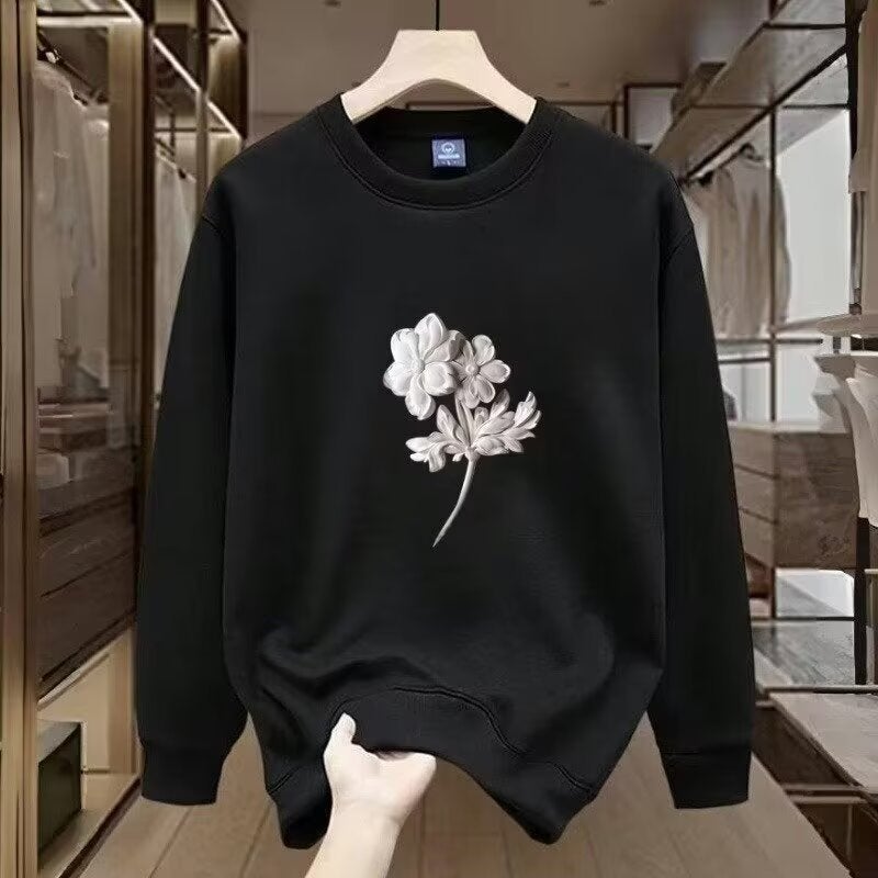 Explosions 2024 Men'S Long-Sleeved T-Shirt Autumn Base Shirt Long-Sleeved Cotton Autumn Hong Kong-Style Printed Loose Trendy - Image 5