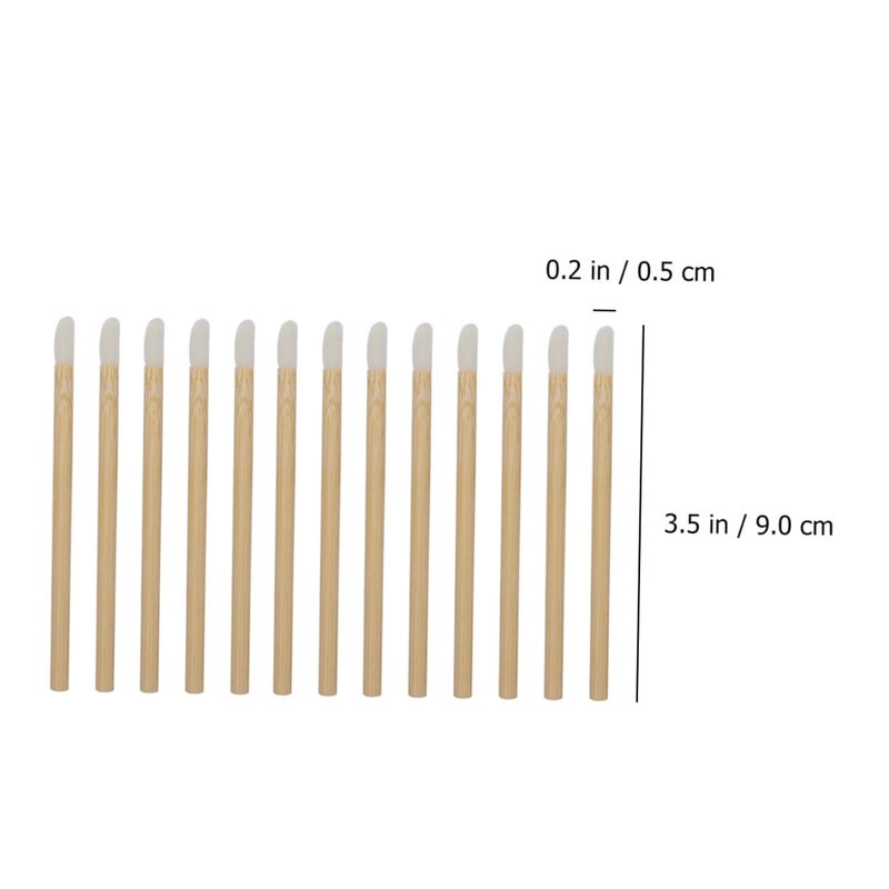 50pcs Disposable Wooden Lip Brush Lipstick Applicators with Handle Portable Lip Balm Brush for Makeup Use - Image 2