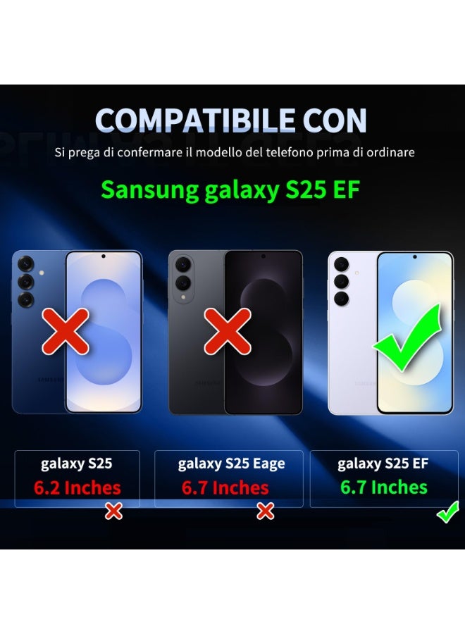 سانموجيد جراب حماية الكاميرا لهاتف Samsung Galaxy S25 FE 5G مع واقي شاشة من قطعتين، حماية مضادة للخدش والصدمات، جراب رفيع مضاد للاصفرار لهاتف Samsung S25 FE، شفاف - Image 5