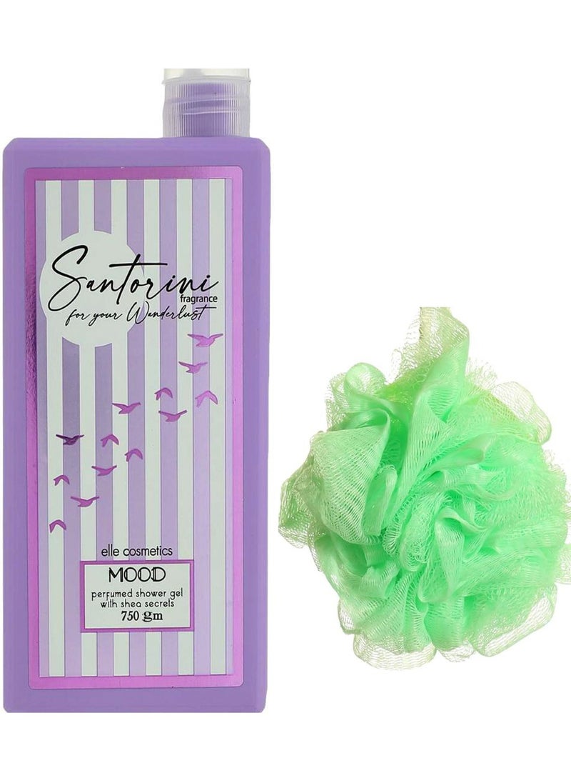 MOOD Mood Santorini Shower Gel 750 Gm + Lofa Multi-Color  - Image 1