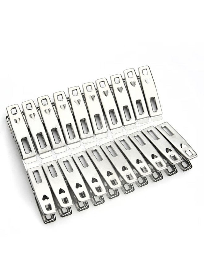 Zigman Cigeman Clothespins, 20-pack, Stainless Steel, For Hanging Clothes, Socks, And Quilts - Image 1