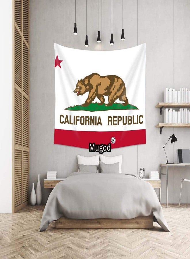 Mugod Flag Tapestry State of California Republic Flag for Bear and Star Design Home Decor Tapestry Wall Hanging for Bedroom Living Room Dorm, 60WX40H Inches - Image 4