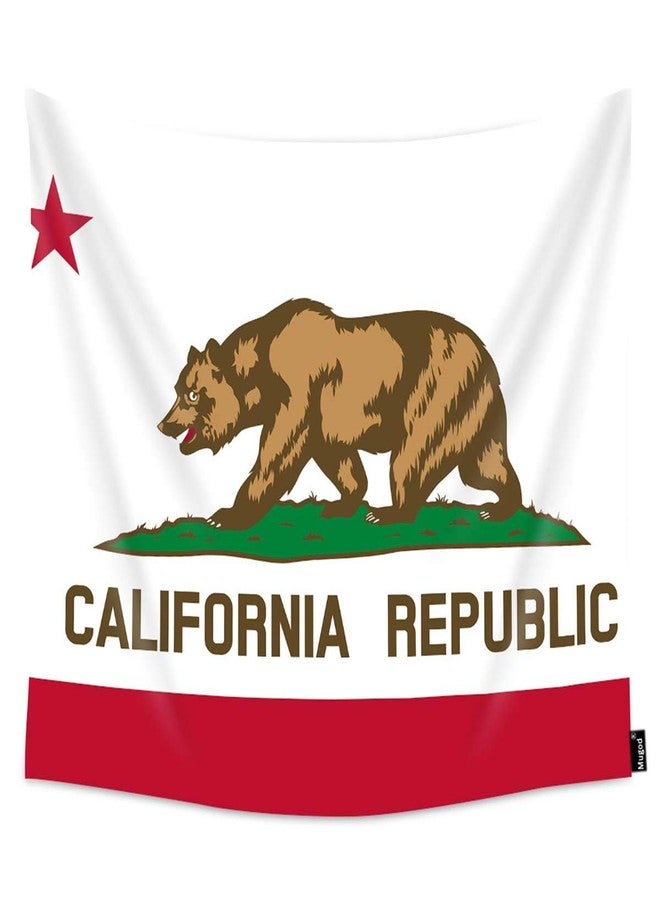 Mugod Flag Tapestry State of California Republic Flag for Bear and Star Design Home Decor Tapestry Wall Hanging for Bedroom Living Room Dorm, 60WX40H Inches - Image 1