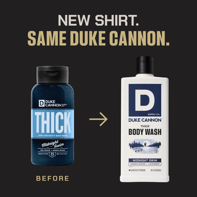 Duke Cannon Supply Co. Duke Cannon Midnight Swim Body Wash - Thick High Viscosity Men's Body Wash, Exfoliating and Moisturizing Formula, Sea Grass and Sandalwood Scents, 17.5 oz (3 Pack) - Image 2