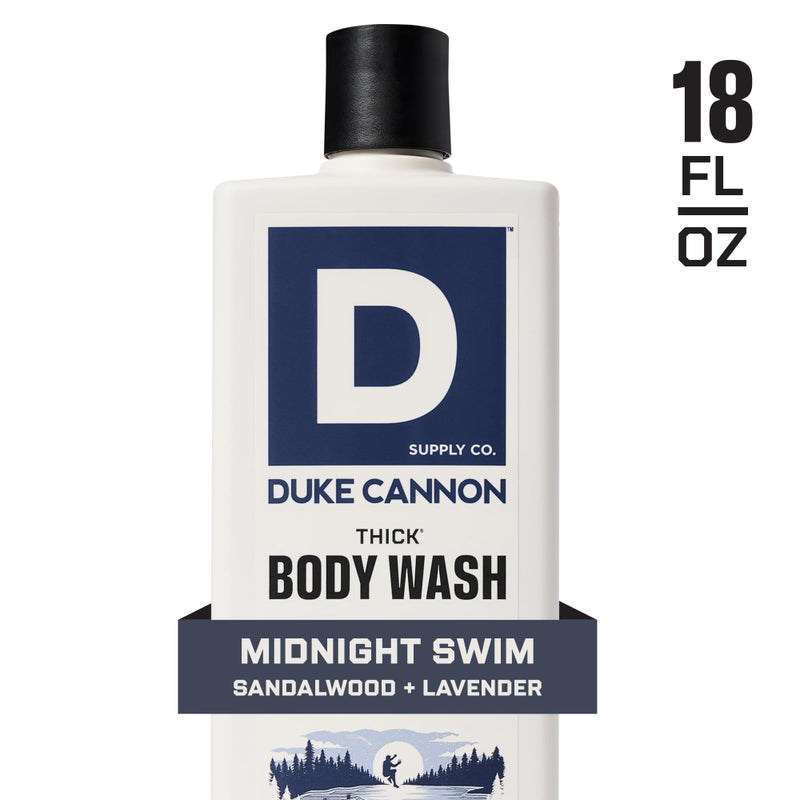 Duke Cannon Supply Co. Duke Cannon Midnight Swim Body Wash - Thick High Viscosity Men's Body Wash, Exfoliating and Moisturizing Formula, Sea Grass and Sandalwood Scents, 17.5 oz (3 Pack) - Image 5
